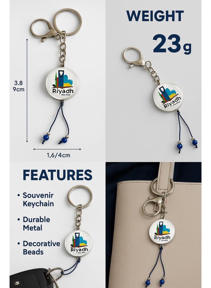 هدايا تذكارية عربية سلسلة مفاتيح تحمل معالم مدينة الرياض - تذكار سعودي فاخر يتميز بالهندسة المعمارية الشهيرة والفخر الثقافي والحرفية الخالدة - هدية مثالية لليوم الوطني والمسافرين وهواة جمع التذكارات - Image 5